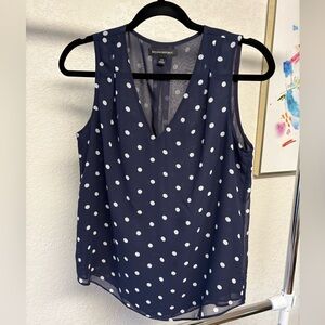Banana Republic Dark Blue Polka Dot Blouse